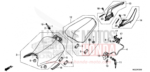 SIEGE/POIGNEE ARRIERE CBR500RAD de 2013